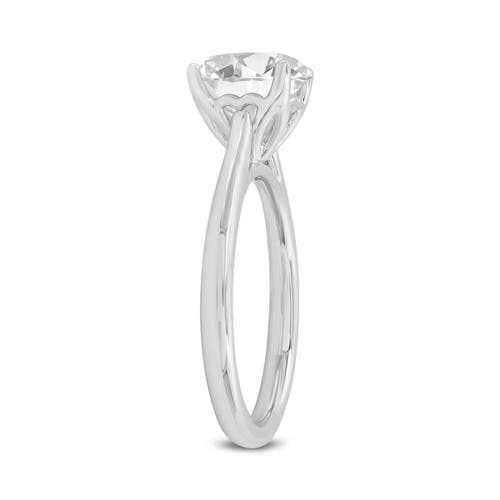 Asany Love Grown Collection 14k White Gold Round Cut Lab Grown Diamond Cathedral Engagement Ring In 14k White Gold