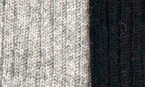 Portolano Two-tone Rib Scarf In Black/light Grey