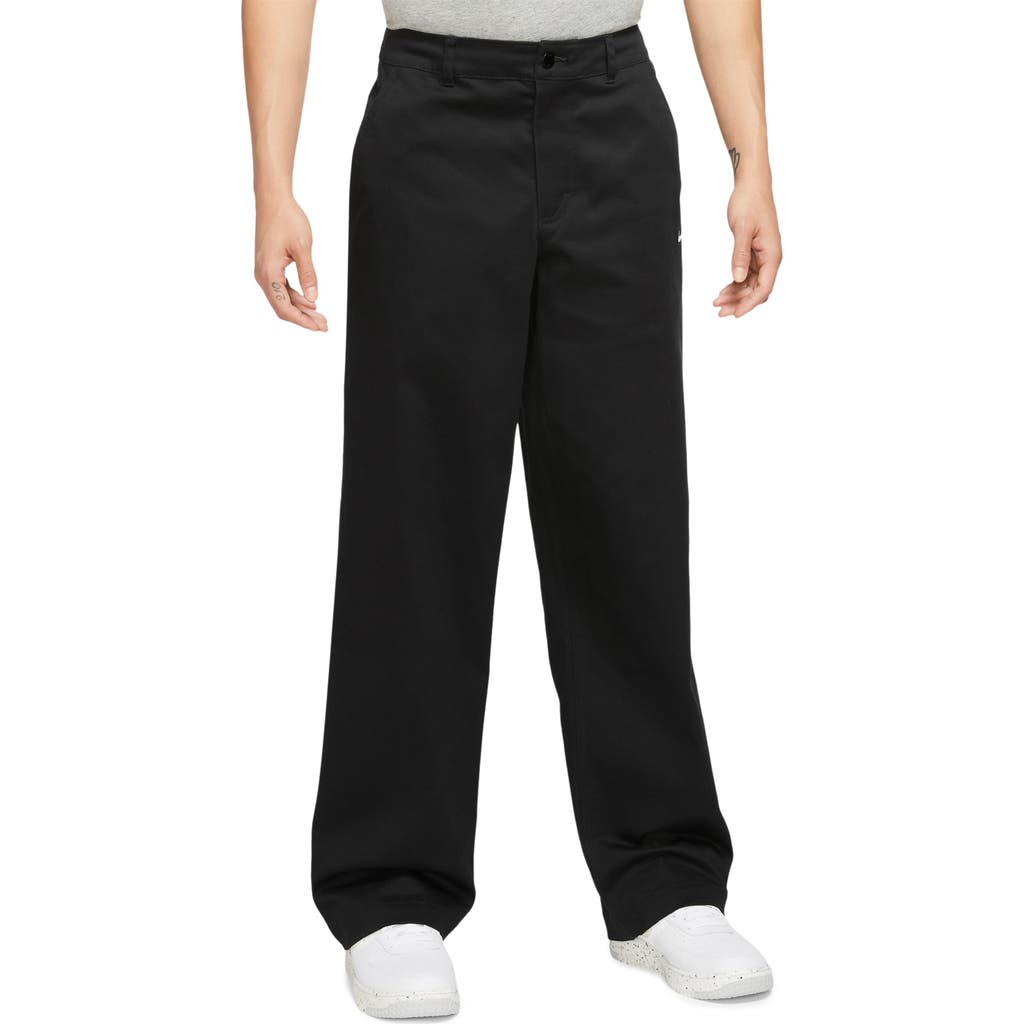 Nike Life Stretch Cotton Chino Pants In Black/white