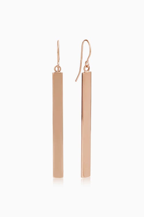 Oradina 14k Rose Solid Gold Pisa Drop Earrings In Rose Gold