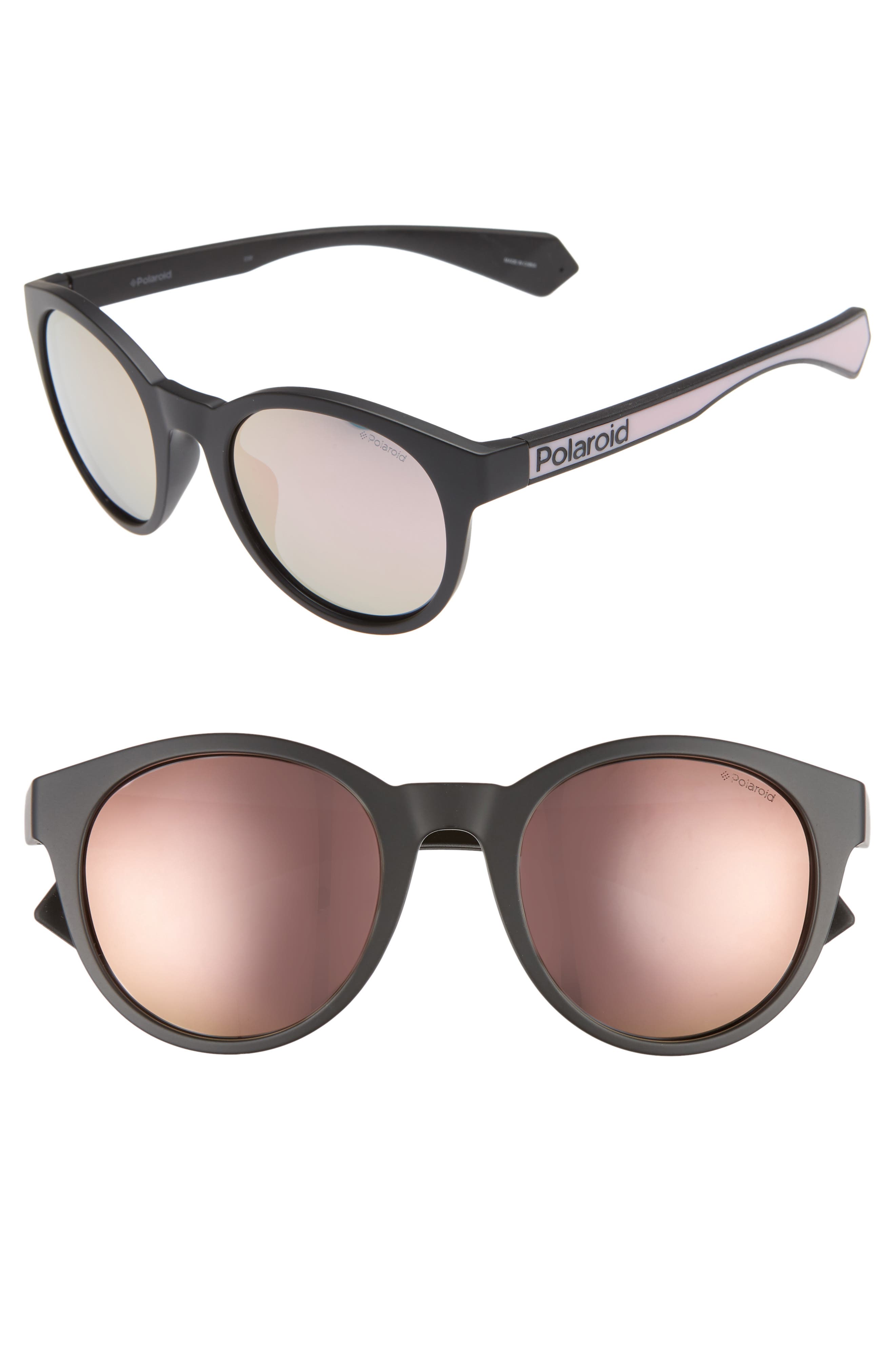Polaroid 52mm Polarized Mirrored Round Sunglasses Nordstrom