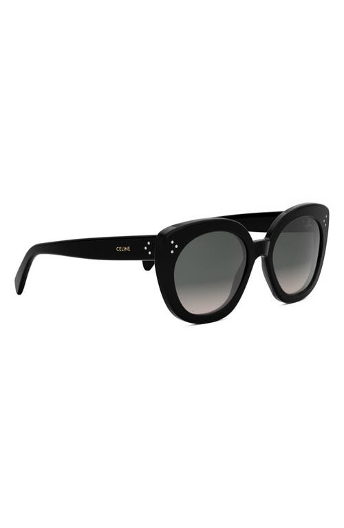 Celine Bold 3 Dots 56mm Butterfly Sunglasses In Shiny Black/gradient Brown