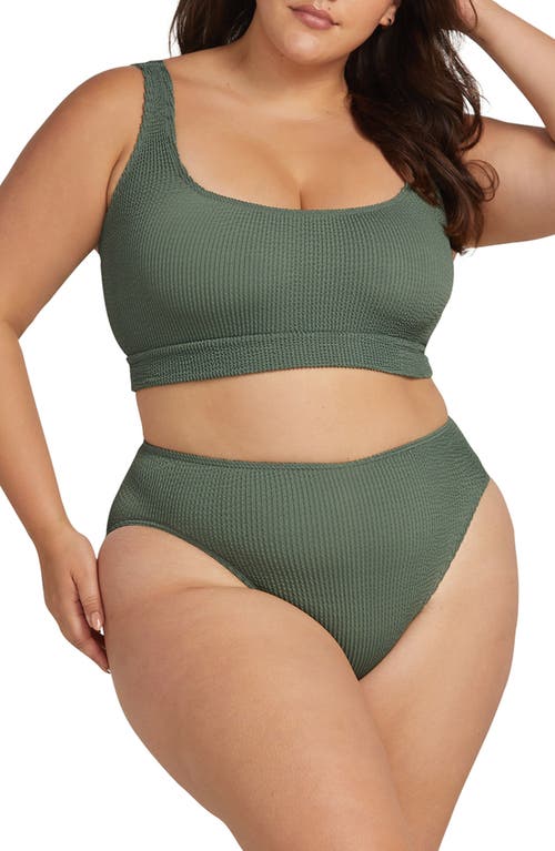 Kahlo Arte Eco Crinkle Two-Piece Swimsuit in Sage Green