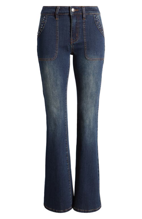 Shop Ptcl Flare Jeans In Dark Indigo