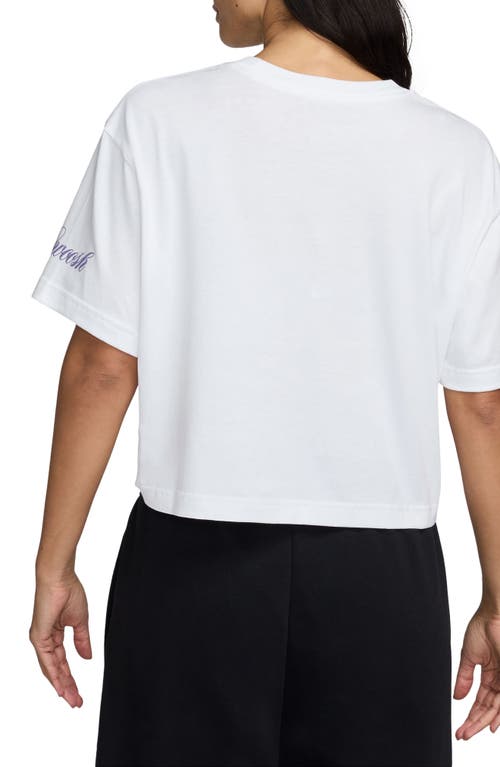 Shop Nike Sportswear Varzity Logo Graphic Crop T-shirt In White