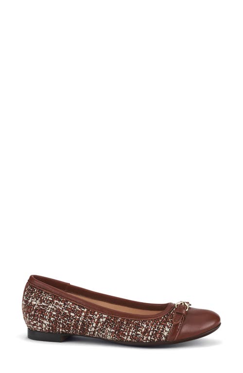 Shop Agl Attilio Giusti Leombruni Agl Mae Cap Toe Tweed Ballet Flat In Saddle Brown