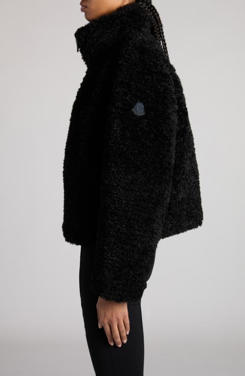 Shop Moncler Bridoire Faux Shearling Bomber Jacket In Black