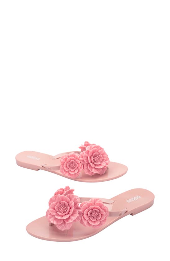Melissa Women's Springad Floral Thong Flip Flop Sandals In Pink