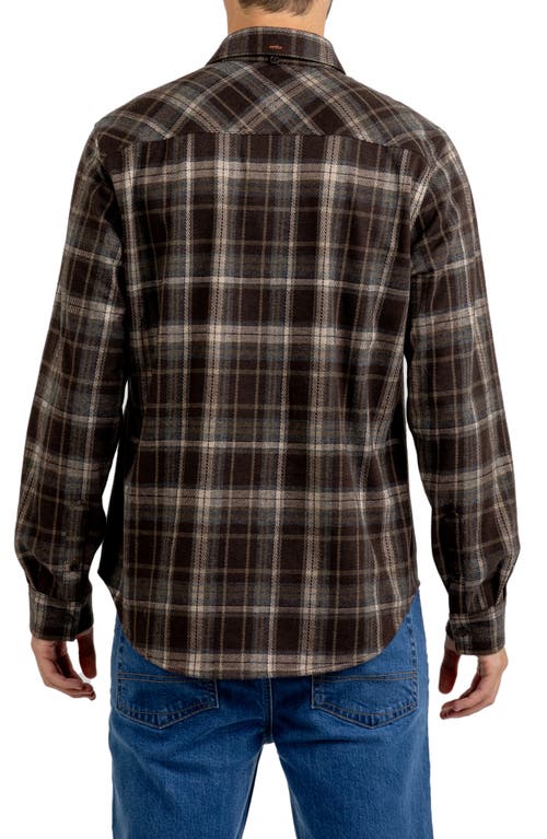 Shop Rainforest Fahnestock Brushed Flannel Button-up Shirt In Dark Brown