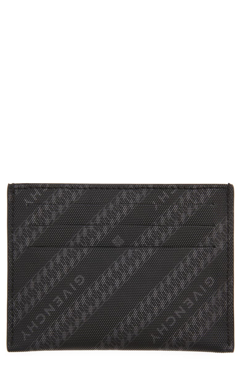 Givenchy Chain Logo Print Calfskin Leather Card Holder, Main, color, 