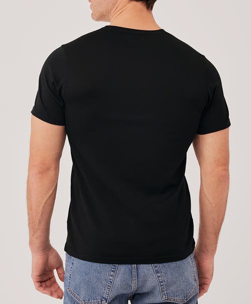 Pact Organic Softspun V-neck Tee In Black
