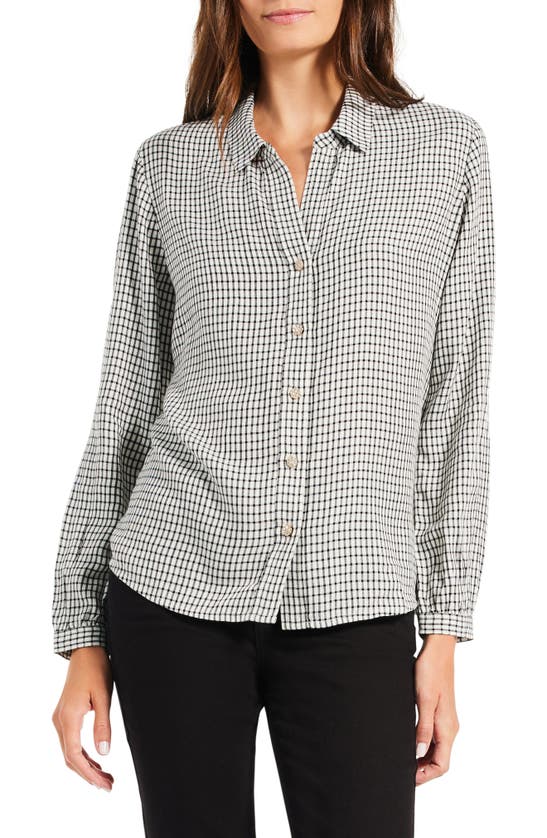 Shop Nic + Zoe Nic+zoe Plaid Button-up Shirt In Black Multi