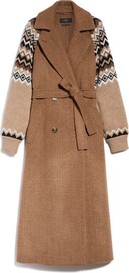 Rieti Mixed Media Wool Coat