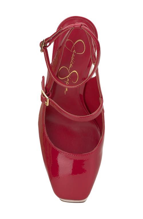 Jessica Simpson Pialley Ankle Strap Platform Pump In Richest Red