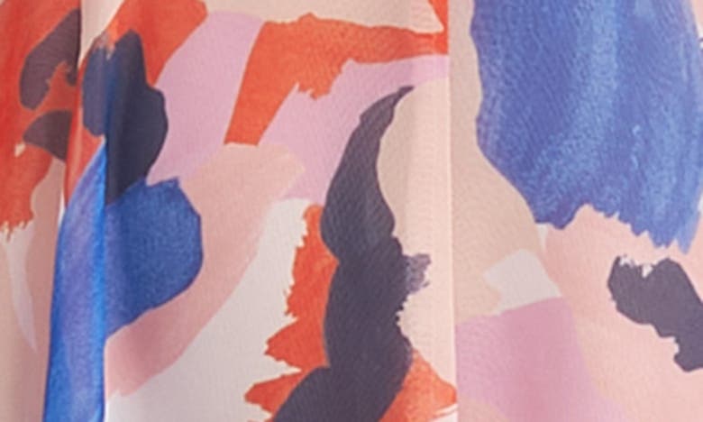 Shop En Saison Arlie Abstract Print Midi Dress In Blush Blue Combo