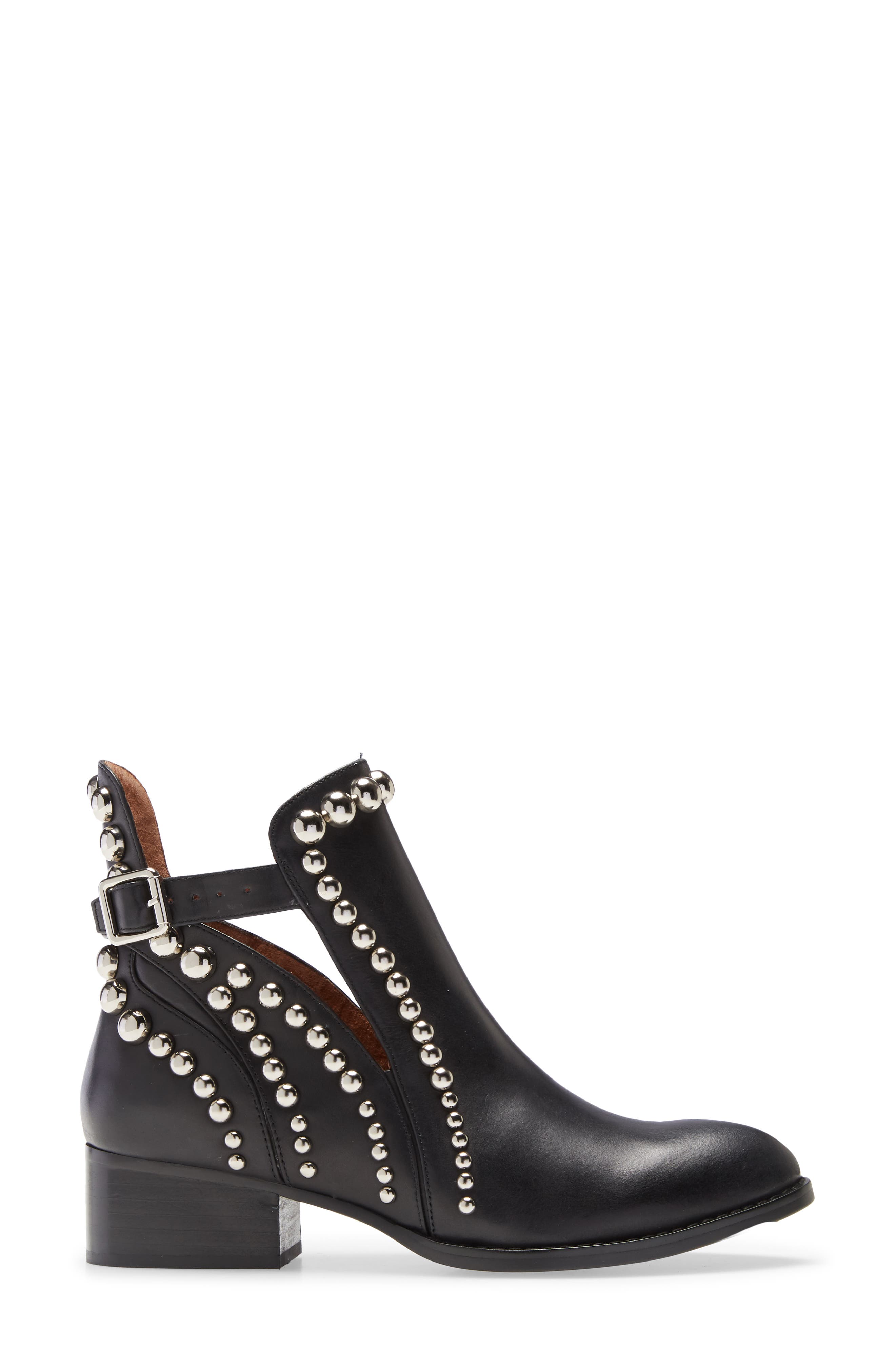 womens black studded booties