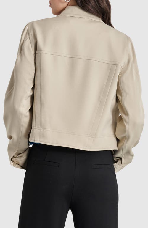 Shop Dkny Crop Trucker Jacket In Trench