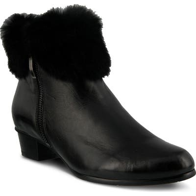 Spring Step Burnside Faux Fur Trim Bootie - Black
