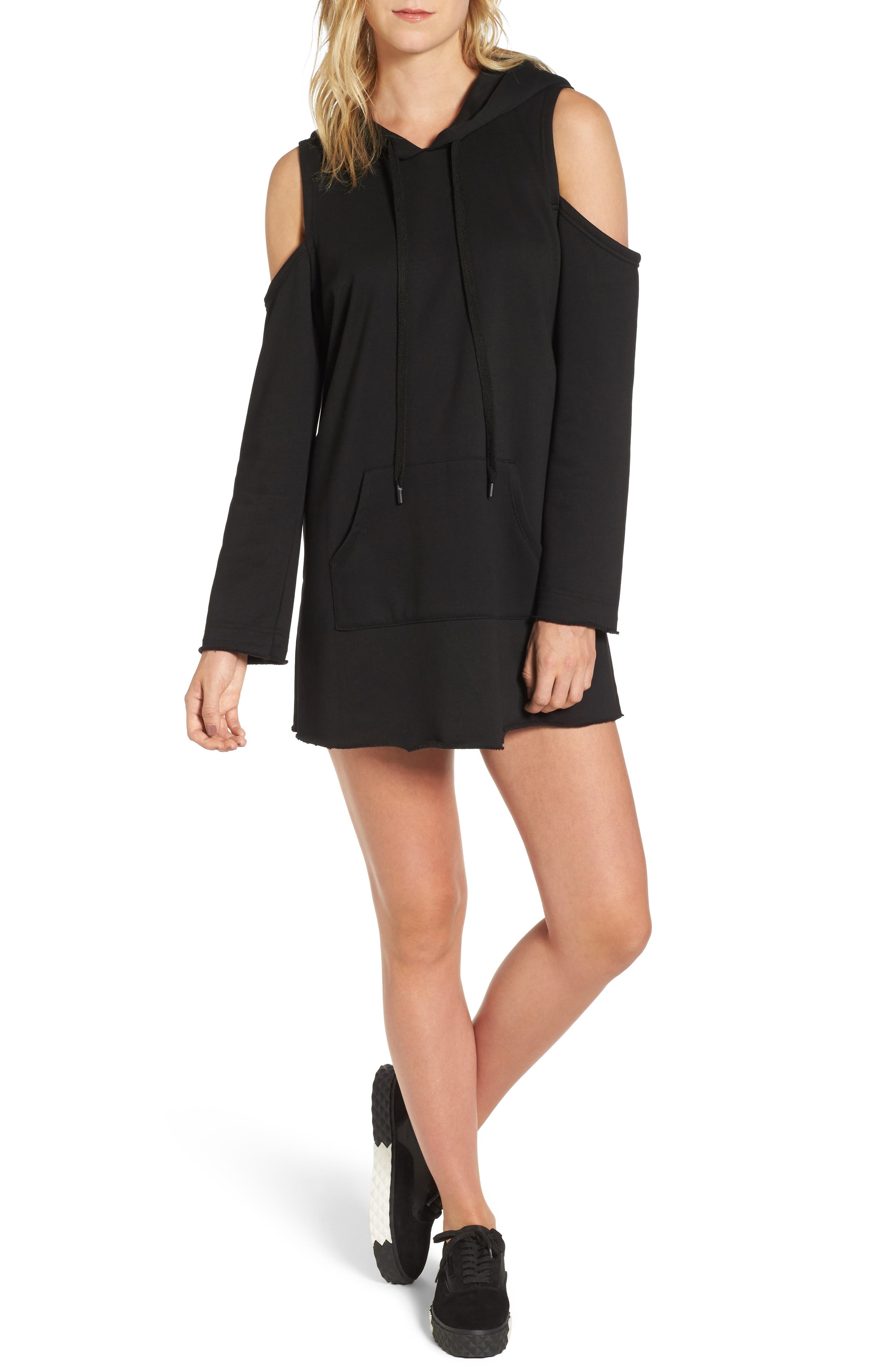 cold shoulder hoodie dress