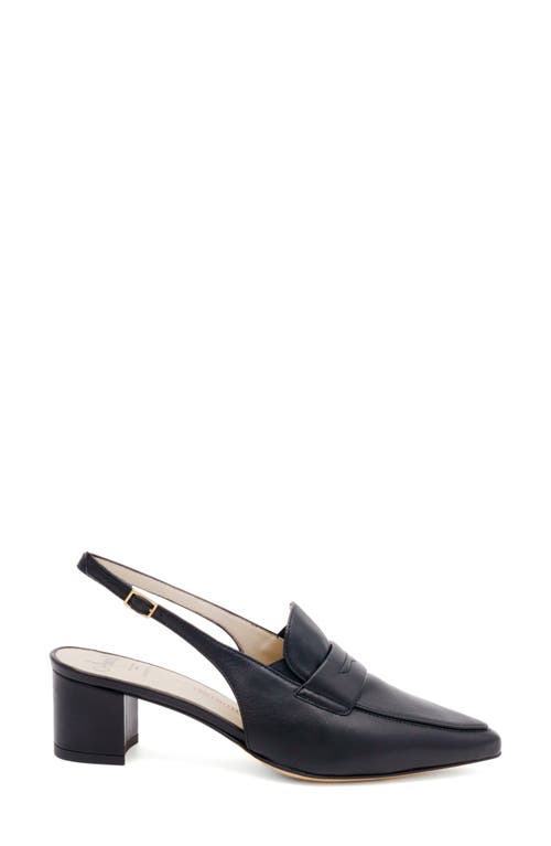 Amalfi By Rangoni Poseidone Slingback Pointed Toe Loafer Pump In Black Parmasoft