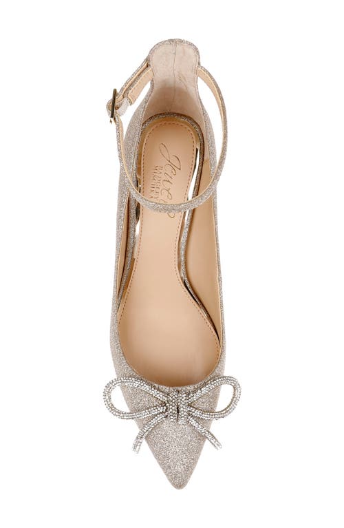 Jewel Badgley Mischka Geranium Pointed Toe Kitten Heel Pump In Light Gold