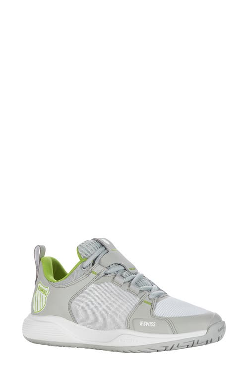K-swiss Ultrashot Team Tennis Shoe In Grey/white/lime Green