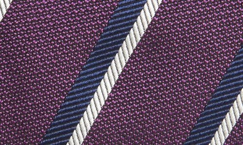 Shop Zegna Ties Couture Paisley Jacquard Silk Tie In Dark Purple Stripe