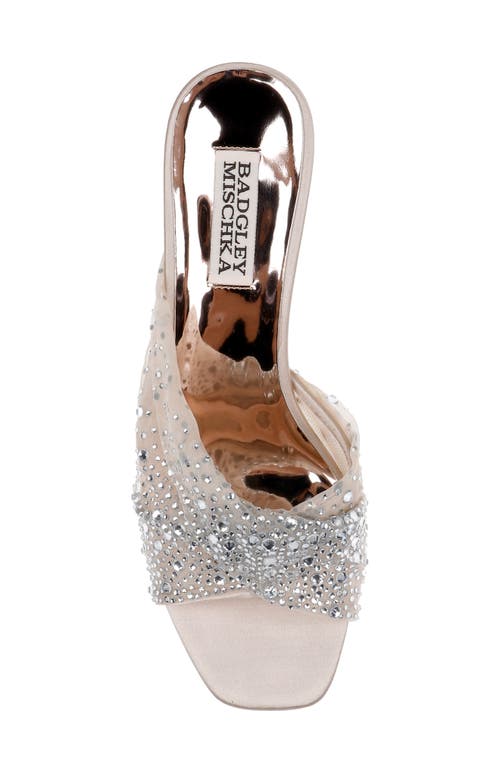 Shop Badgley Mischka Collection Brandy Slide Sandal In Soft Nude Satin