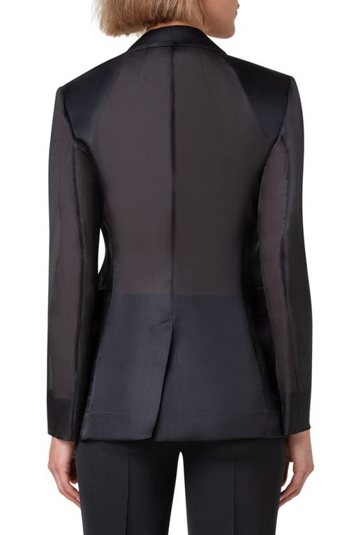 Shop Akris Taddeo Sheer Silk Jacket In Black