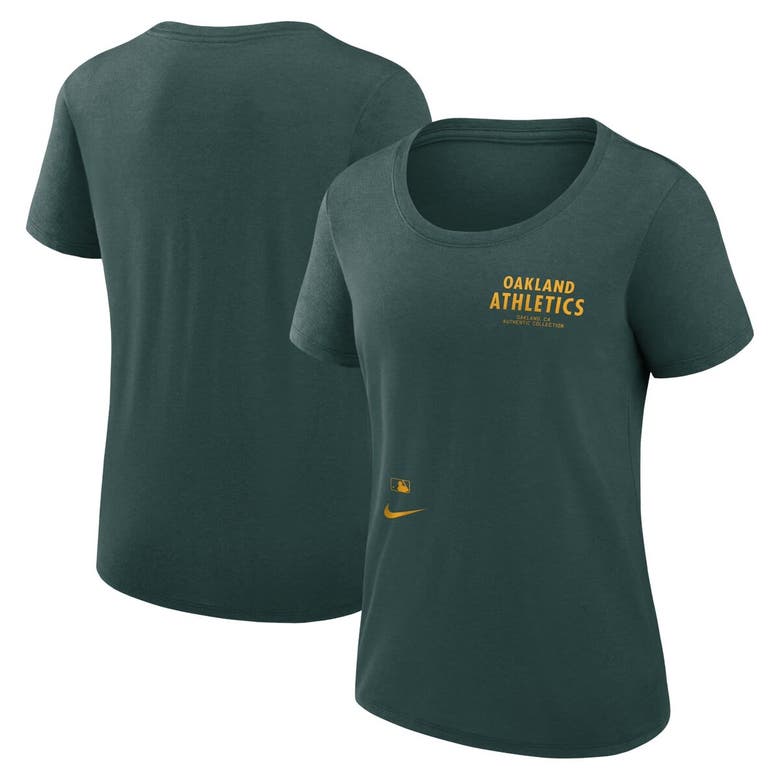 Shop Nike Green Oakland Athletics Authentic Collection Performance Scoop Neck T-shirt