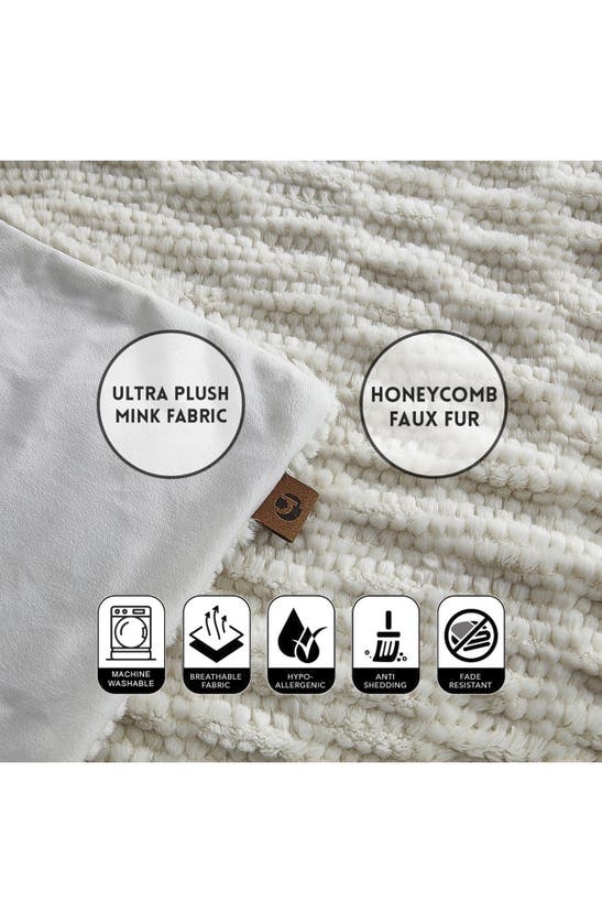 Shop Inspired Home Faux Fur Throw Blanket In Ivory