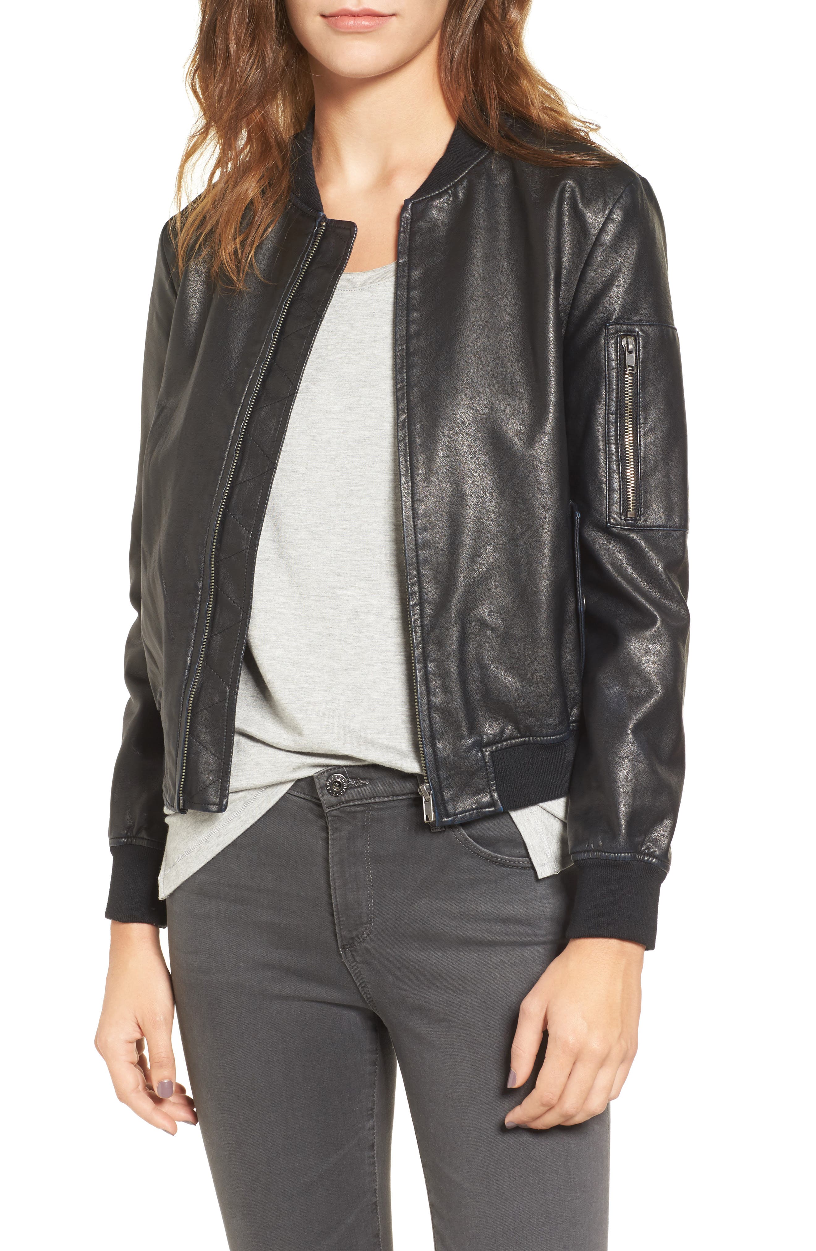 BB Dakota Braver Faux Leather Bomber Jacket | Nordstrom