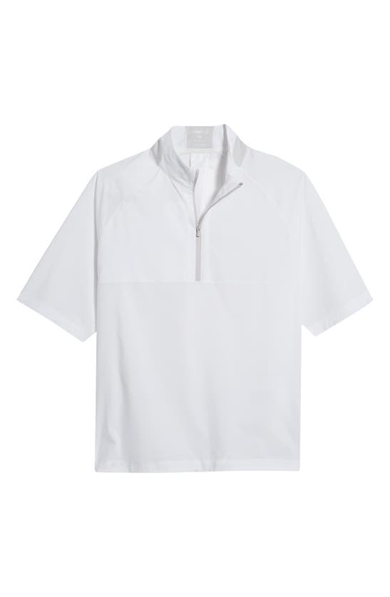 Shop Johnnie-o Stealth Stowable Short Sleeve Pullover Rain Jacket In White