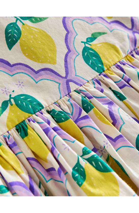 Shop Mini Boden Kids' Back Detail Dress In Lavender Lemon Grove