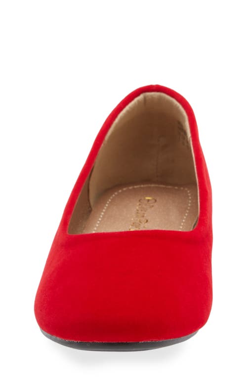 Shop Dream Pairs Kids' Ballerina Flat In Red/suede