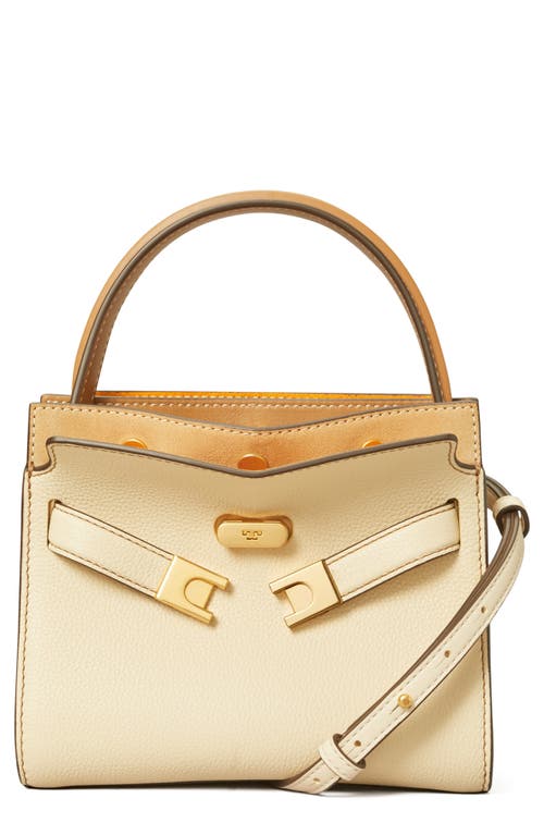 Tory Burch Petite Lee Radziwill Suede & Pebble Leather Double Bag in New Moon at Nordstrom