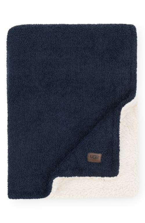 UGG(r) Ana Faux Shearling Throw in Navy at Nordstrom