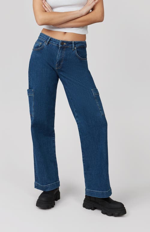 Shop Lola Jeans Pheonix Mid Rise Cargo Jeans In Sapphire