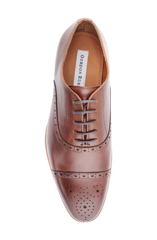 Shop Gordon Rush Bennett Cap Toe Oxford In Brandy