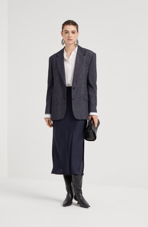 Shop Brunello Cucinelli Pencil Skirt In Blue