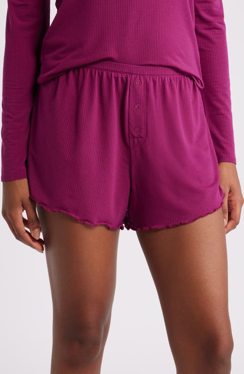 Shop Open Edit Semisheer Rib Boxers In Magenta