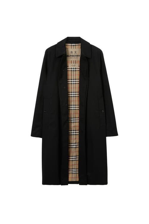 Burberry Camden Water Resistant Cotton Gabardine Car Coat In Black