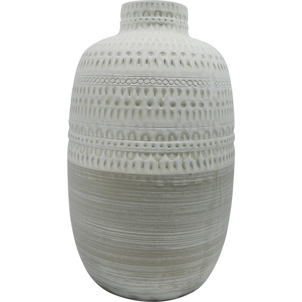 Shop R16 Home Ceramic Vase In Ivory/beige