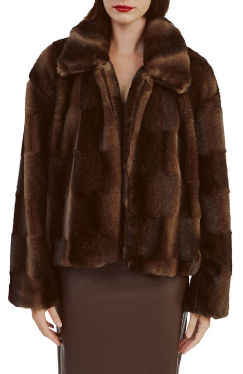 Shop Bardot Sylvie Faux Fur Zip Jacket In Dark Choco