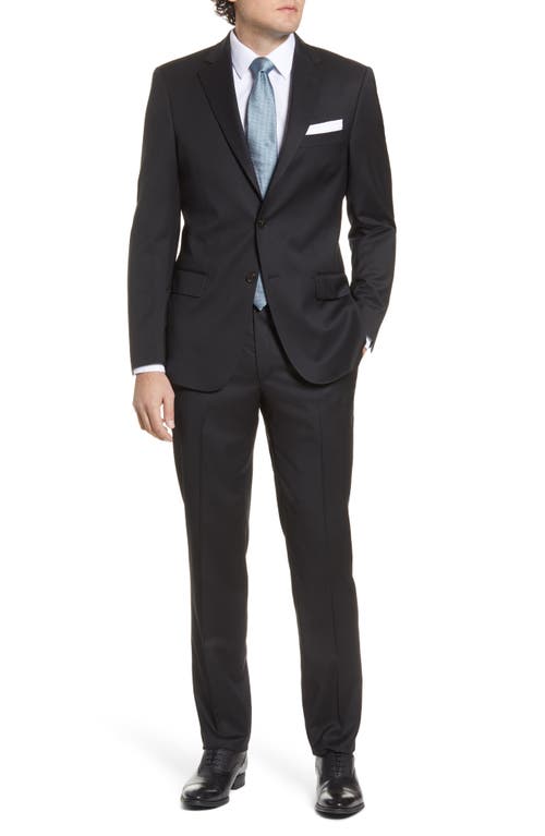 New York Classic Fit Solid Stretch Wool Suit in Black