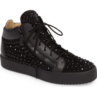 Giuseppe Zanotti Mid-Top Sneaker, Black