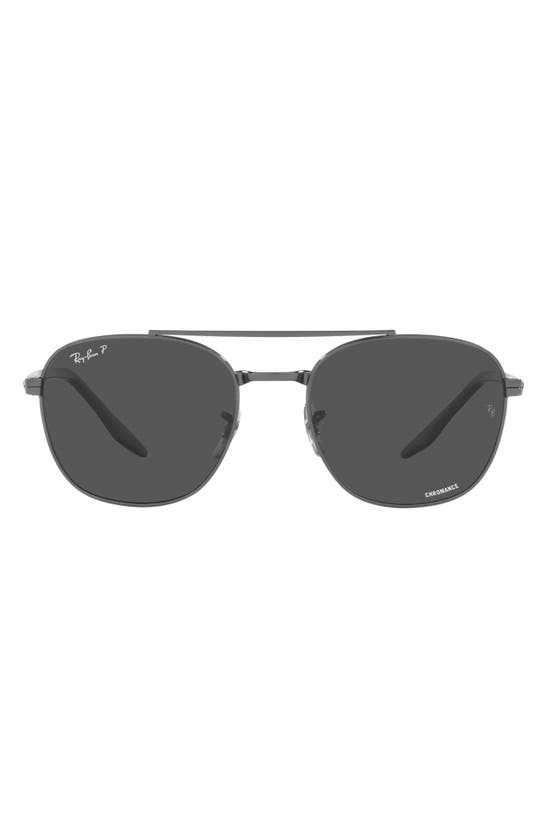 RAY BAN RAY-BAN 55MM POLARIZED SQUARE SUNGLASSES 