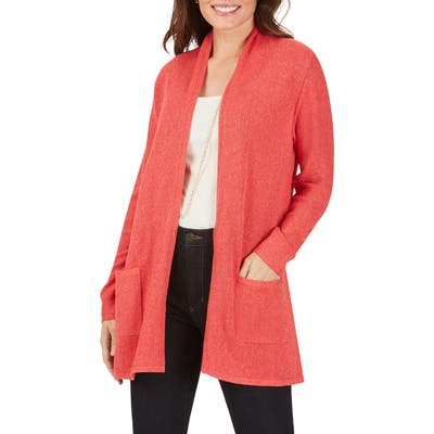 Foxcroft Nolita Open Front Cardigan, Red