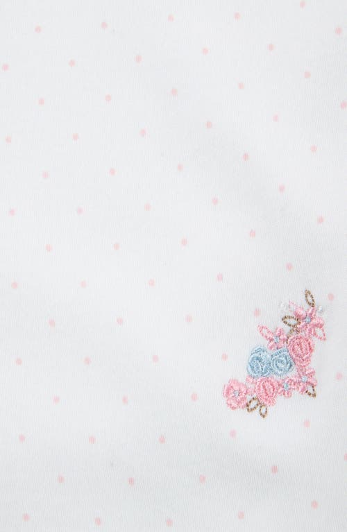 Shop Little Me Floral Dot Cotton Blanket In Ivory