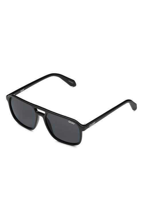 Shop Quay On The Fly 48mm Polarized Aviator Sunglasses In Black/smoke